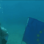 apollo 11 underwater european flag